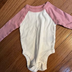 Gap, long sleeve baseball tee onesie.